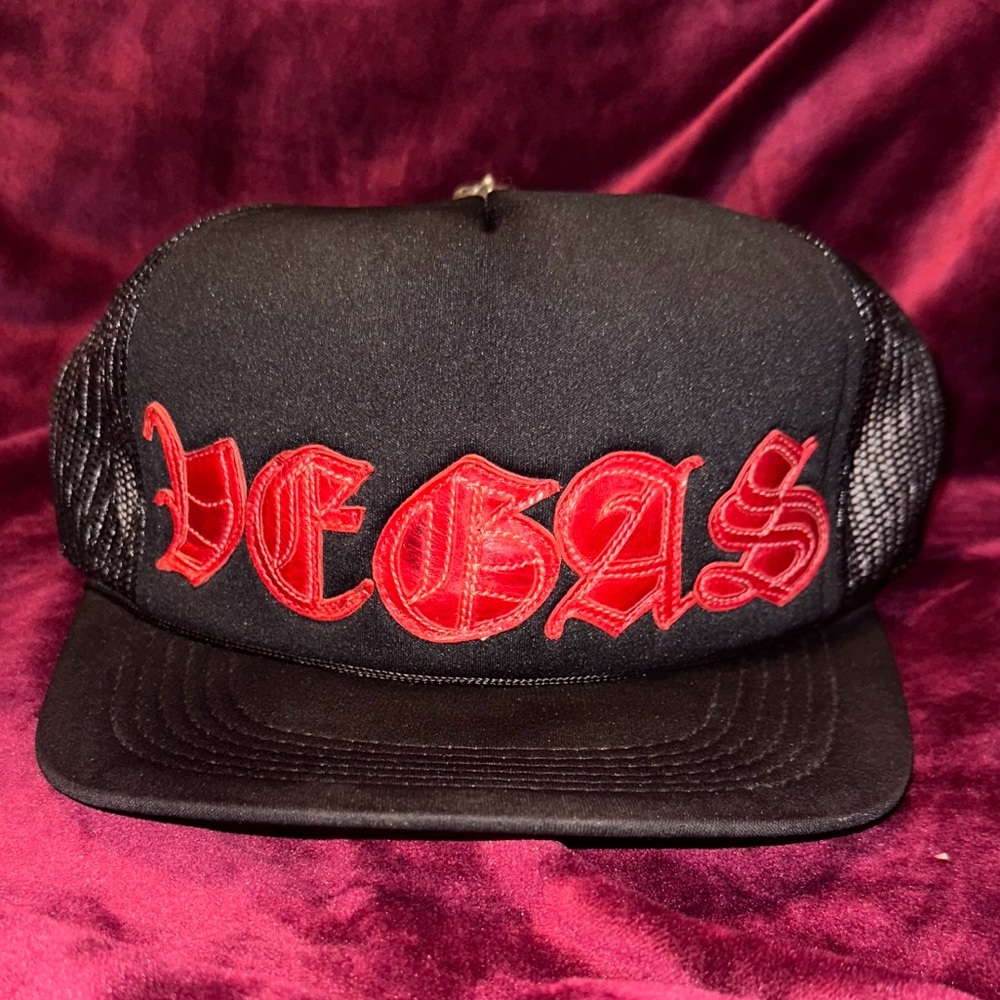 1 of a kind Chrome Hearts Black and Red Vegas Hat